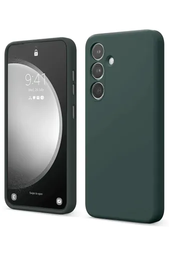 Newface Samsung Galaxy S24 FE Kılıf First Silikon - Koyu Yeşil