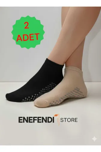 NF ND ENEFENDİ YOGAEKO 2 Çift Kaydırmaz Unisex Yoga, Pilates, Tavaf Çorabı | Spor Patik Çorap |Siyah |Açıkkahve 36-40