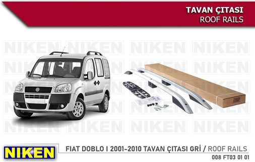 Niken 40701922 Fıat Doblo 1 Tavan Çıtası Kısa Gri 2001-2010 Arası Modeller