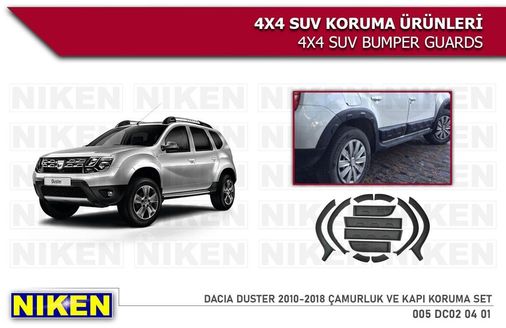 Niken 40701938 Dacia Duster Dodik Ve Kapı Koruma Çamurluk Kaplama Plastik 2010-2