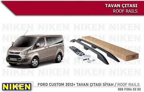 Niken 40701946 Ford Custom Tavan Çıtası Uzun Siyah 2012- Sonrası Modeller