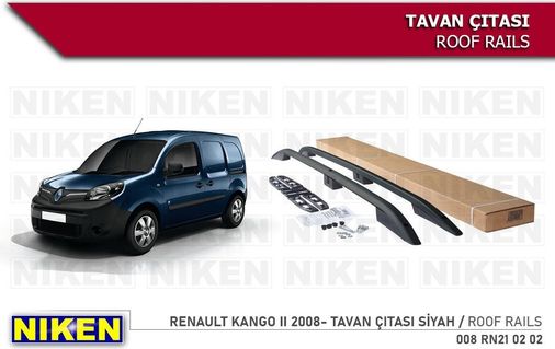Niken 40701957 Renault Kango 2 Maxı Tavan Çıtası Uzun Siyah 2008-Sonrası Modelle