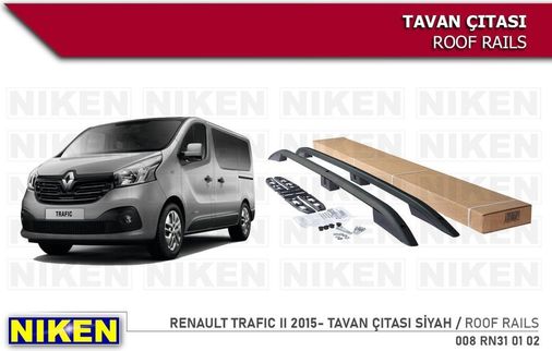 Niken 40702048 Renault Trafıc 2 Tavan Çıtası Kısa Siyah 2015-Sonrası Modeller Uy
