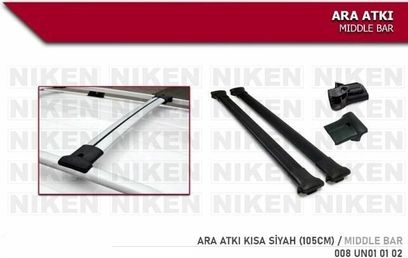 Niken 41075690 Araç Üstü Ara Atkı Tavan Barı Bagaj Taşıyıcı-Siyah Yanlardan Sık