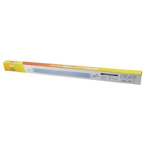 NİSALUCE EAMP-107 2 PCS 80W 120CM KRİSTAL BANT ARMATÜR BEYAZ=6500K ALÜMİNYUM KAPAK IP20 - Y BAĞLANTI (4745)