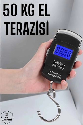 Nm-store 116860619 50 Kg El Kantarı Ağırlık Ölçer Dijital Ekranlı Kancalı Portatif