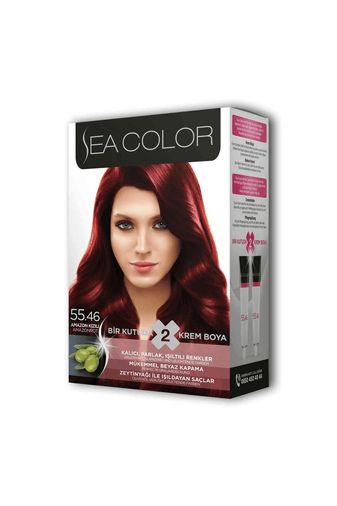 No:55.46No:55.46 Sea Color 2 Tüp Krem Saç Boyası Seti Amazon Kızılı No:55.46