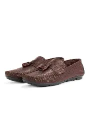 Noble Hakiki Deri Erkek Günlük Ayakkabı, Rok Loafer Ayakkabı Kahverengi