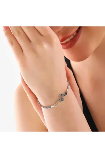Nodaza NDZGMSBR11004346 Kadın Gümüş Yılan Kadın Bileklik