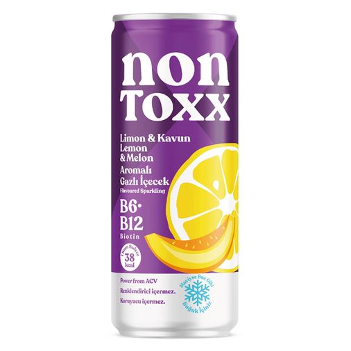 nontoxx2548 Non Toxx Nontoxx Limon & Kavun Aromalı, Sirkeli, Gazlı İçecek 250 Ml