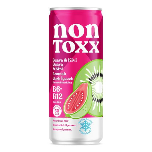 nontoxx989898 Non Toxx Nontoxx Guava & Kivi Aromalı, Sirkeli, Gazlı İçecek 250 Ml