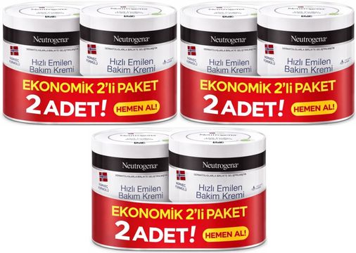 Norveç Formülü Hızlı Emilen Bakım Kremi 200ML+200ML 400ML Avantaj PK (3 Lü Set)