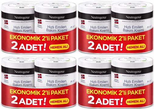 Norveç Formülü Hızlı Emilen Bakım Kremi 200ML+200ML 400ML Avantaj PK (4 Lü Set)