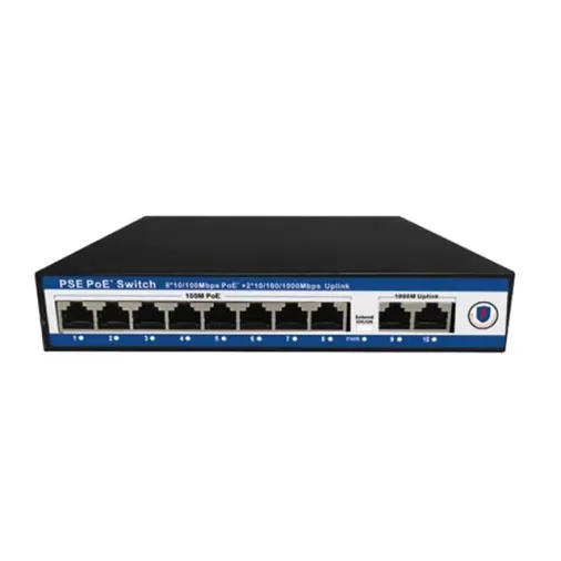 Novacom Nvc-pse0820g 100/1000mb 8 Port Poe + 2 Port Uplink Switch