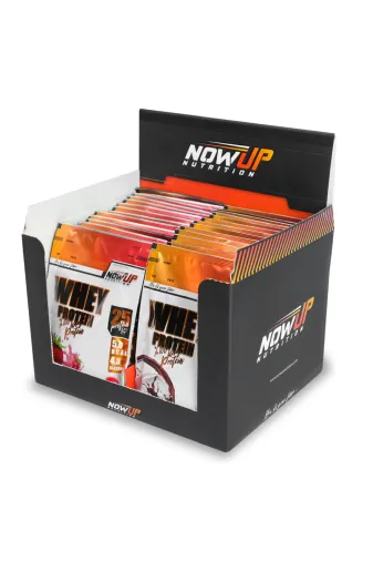 NOWUP NUTRITION 8684000710125 Whey Protein Saşe 30X36 Gr – Tek Kullanımlık – Çilek & Çikolata Aromalı – 25G Protein