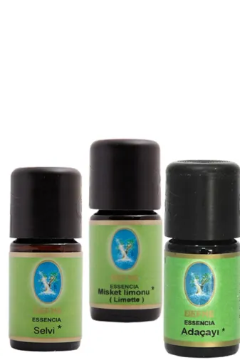 NUKA YAĞ3 3 Lü Defne Organik Yağ; Misket Limonu5 Ml. Selvi5 Ml.adaçayı5Ml