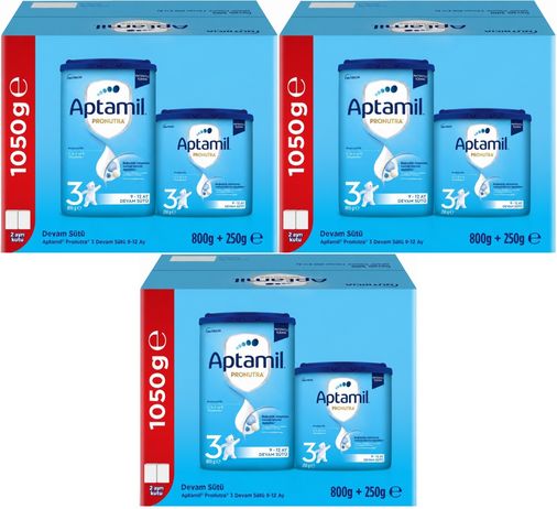 Nutrıcıa Aptamil Pronutra 1050GR (800+250GR) Devam Sütü No:3 (9-12 Ay) Avantaj Pk (3 Lü Set)