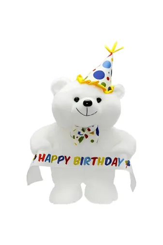 NW NessiWorld casaxmlNECO520200 Papyonlu Happy Birthday Peluş Ayı 45 Cm
