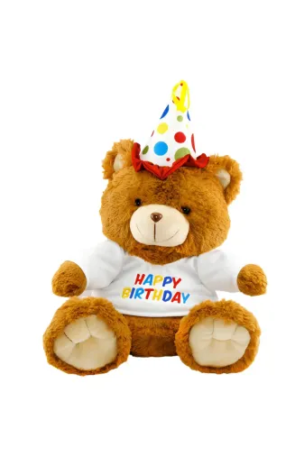 NW NessiWorld casaxmlNECO520201 Oturan Happy Birthday Peluş Ayı 40Cm