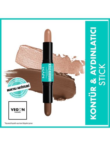 NYX Professional Makeup nusflower100, Wonder Stick Çift Taraflı Krem Kontür & Aydınlatıcı Stick - Light Medium