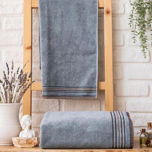 o799,00 Schafer Home Rosy Armürlü Havlu 70X140 Cm-İndigo