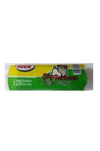 Ögem RT-RYL-HMR10883 Orta Boy Çöp Torbası 55 X 60 Cm 20 Li Rulo X 1 Paket = 20 Adet (Mavi)