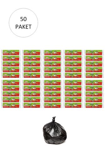 Ögem RT-RYL-HMR10962 J-250 Jumbo Boy Çöp Torbası 80 X 110 Cm 10 Lu Rulo X 50 Paket = 500 Adet (Siyah)