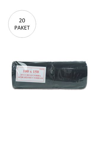 Ögem RT-RYL-HMR10965 Hantal Boy Çöp Torbası 100 X 150 Cm 10 Lu Rulo X 20 Paket = 200 Adet (Siyah)