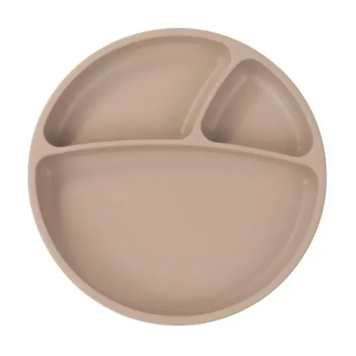 OiOi Porsiyon Vakum Tabanlı Silikon Tabak Bubble Beige