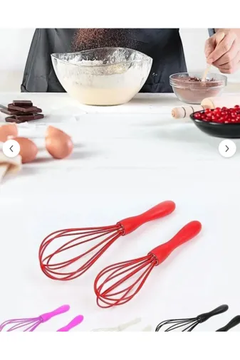 Online Kapında Mutfak-00000120 2'li Silikon Yumurta Puding Sos Kremşanti Çırpma Teli Çırpıcı