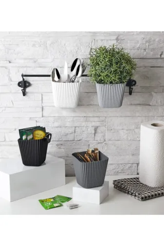 Online Kapında Mutfak-00142 Asılabilir Çok Amaçlı Organizer Düzenleyici 4 Adet Plastik Farklı Renklerde