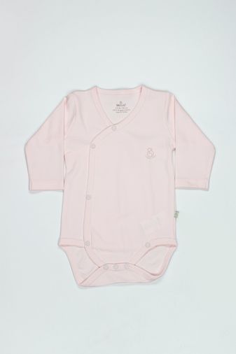 Organik Natural Basic Style Kruvaze Uzun Kol Body BS17102 Pembe