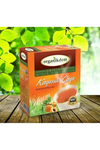 organikdem MRTYSMBRN10524 Kayısılı Çay Karışık Bitki Çayı (40 Süzen Poşet)