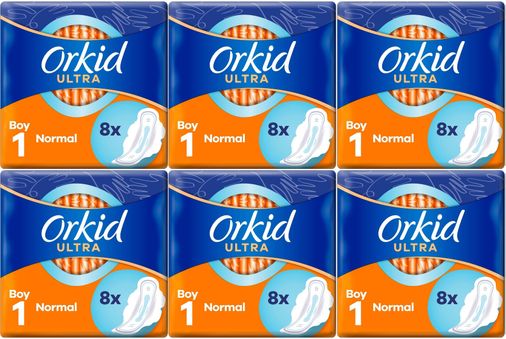 Orkid Hijyenik Ped Ultra Extra Normal 48 Adet Standart Pk (6PK*8)