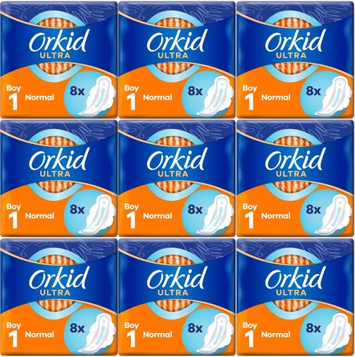 Orkid Hijyenik Ped Ultra Extra Normal 72 Adet Standart Pk (9PK*8)
