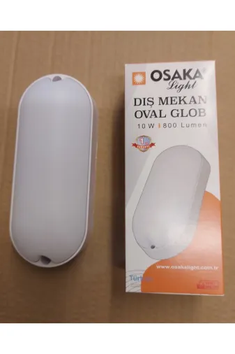 Osaka Light ARM 171 10W 6500K Beyaz Işık Dış Mekan Sıva Üstü 800 Lümen Oval Glop Led Armatür E Enerji 17X7Cm Ebatındadır