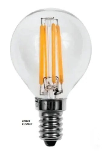Osaka Light Fled 0038 4W = 40W Eşdeğer 6500 Kelvin Beyaz Işık E14 Duylu G45 Flamanlı Şeffaf Top Led Ampul 460 Lm E Enerji