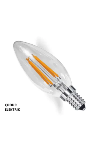 Osaka Light FLED 090 6W E14 Duylu 2700K Sarı Işık 780Lm Led Flemanlı Şeffaf Mum Buji Ampul