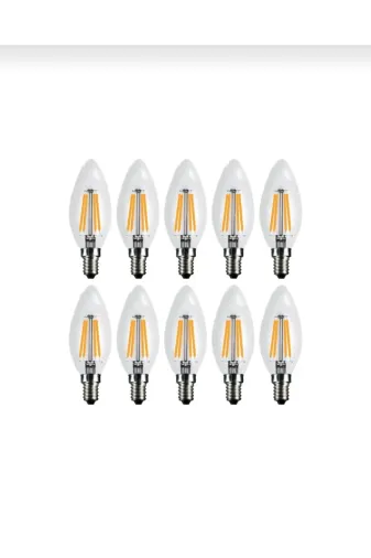 Osaka Light FLED 091 10 lu 10'lu 6W E14 Duylu 6500K Beyaz Işık 780Lm Led Flemanlı Şeffaf Buji Mum Ampul