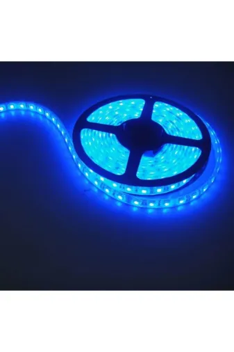 Osaka Light SRT 022 12V 8W Mavi Işık 5Metre 3 Çipli Ip20 Metrede 60 Led Iç Mekan Yapışkan Bantlı Şerit Led