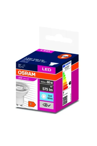Osram 4.5w 4000k 4.5W=50W Gu10 Duylu 4000K Cool White Ilık Beyaz Led Value 350Lümen F Enerji Led Spot Ampul