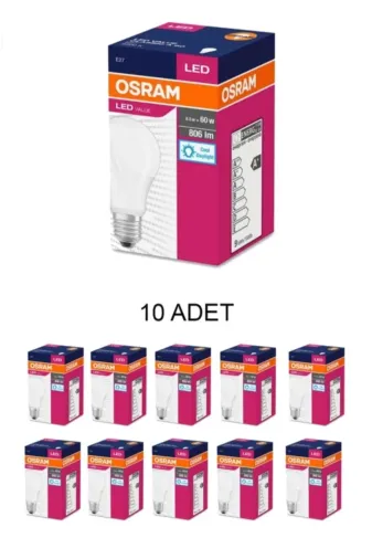 Osram OSRAM 13W 2700K 10 Lu 10'lu Paket 13W = 100W Eşdeğer 2700K Sarı Işık E27 Duylu 1521 Lümen E Enerji Tüketimi Led Ampul