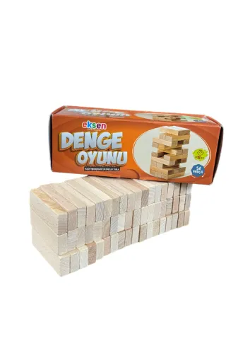 otel bukleti dengeoyunubuklet1 Eksen Jenga Doğal Ahşap Denge Zeka Ve Strateji Oyunu Kule Oyunu 54 Parça