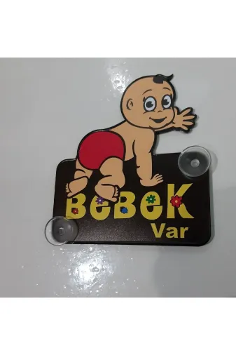 otopaspascım S145 Bebek Var Kız Pembe Pleksi Ürün - Arabada Bebek Var Dekota - Bebek Var Sticker Pleksi ( 12 X 13 Cm)