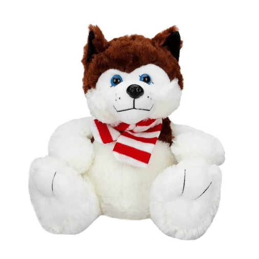 Oturan Husky Atkılı Peluş Köpek 30 cm