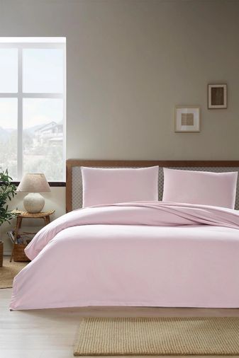 Özdilek -Colourist Pudra- Bamboo Lastikli Çarşaflı Tek Kişilik Pike Takımı