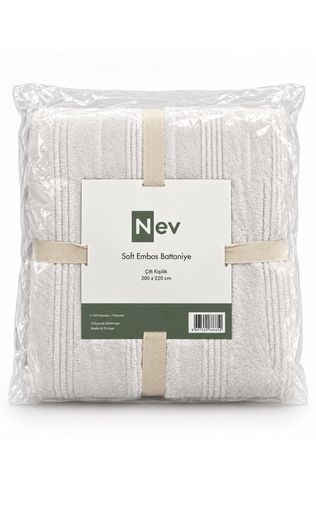 Özdilek Nev Serisi Soft Embos Çift Kişilik Battaniye (200x220) - Açık Gri