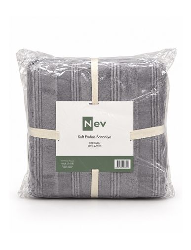 Özdilek Nev Serisi Soft Embos Çift Kişilik Battaniye (200x220) - Koyu Gri