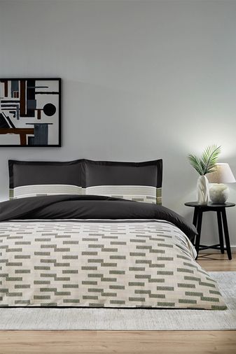 Özdilek Ranforce -Sculpted Siyah- Battal Boy (King Size) Çift Kişilik Nevresim Takımı