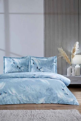 Özdilek Ranforce -Silver Snow Mavi- Battal Boy (King Size) Çift Kişilik Nevresim Takımı